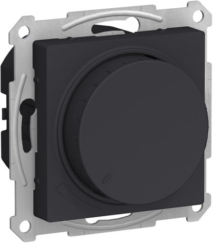 Светорегулятор поворотно-нажимной без рамки Systeme Electric AtlasDesign 5-400Вт карбон картинка